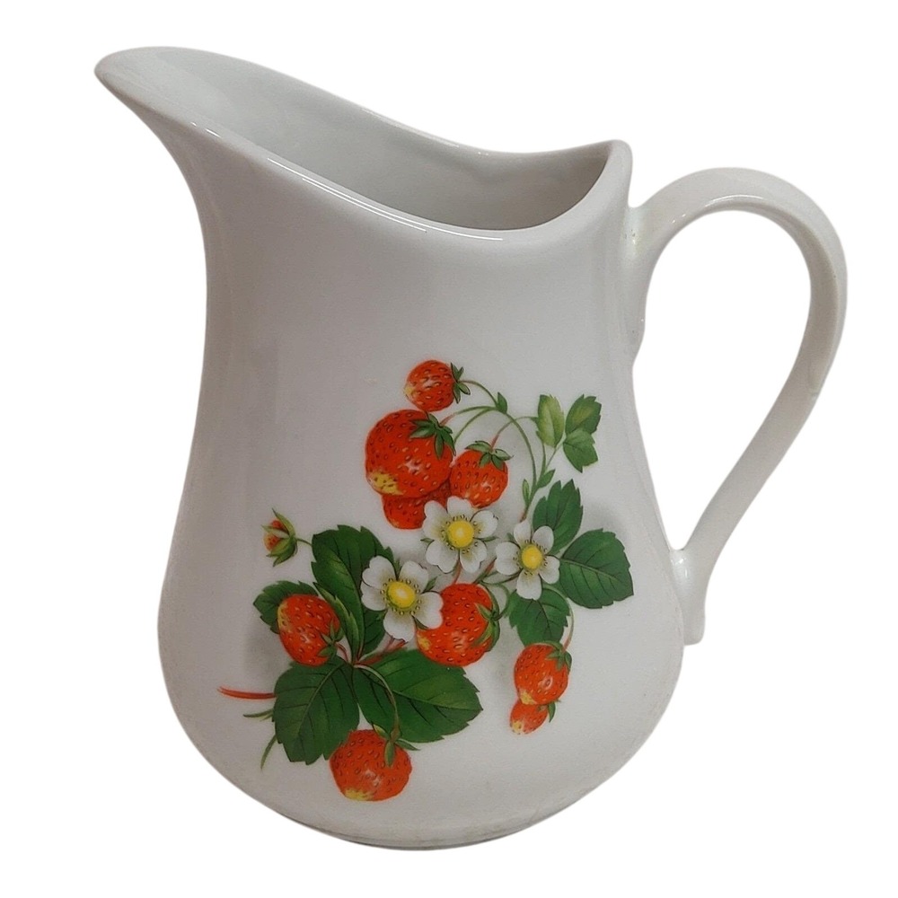 Vintage 1960"s Cordon Bleu France Strawberry Pitcher 7" Made in France